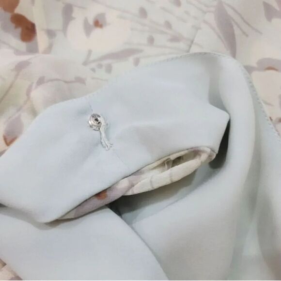 NEW Vintage Coldwater Creek 100% Silk Flutter Sleeve Floral Midi Dress in Sage - Picture 8 of 11